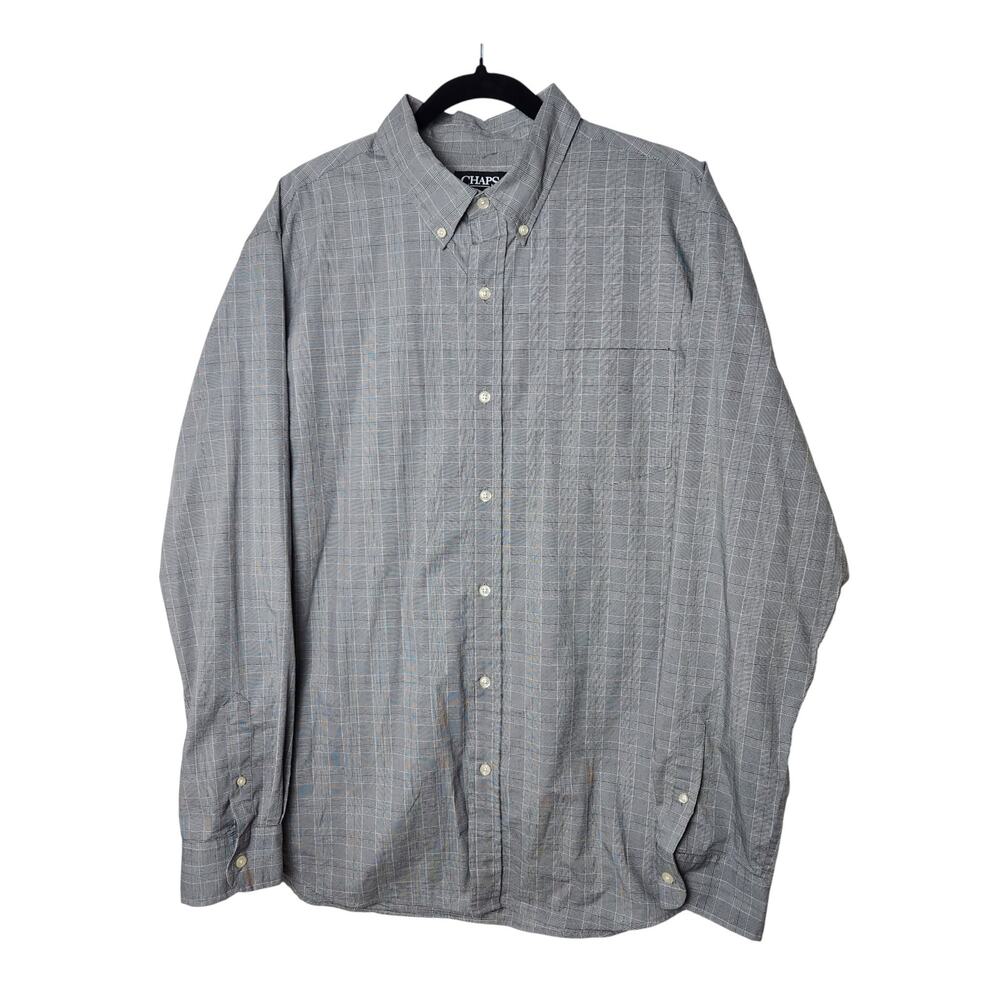 Chaps Size XL Men’s Button-Up Shirt Black White Striped
